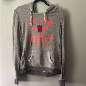 American Eagle Outfitters Gray Hoodie with Red Print